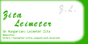 zita leimeter business card